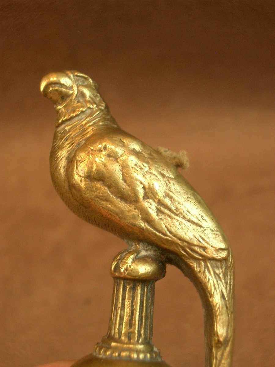 Sonnette Ancienne Sculpture En Bronze Perroquet Début Du XXe Siècle-photo-4