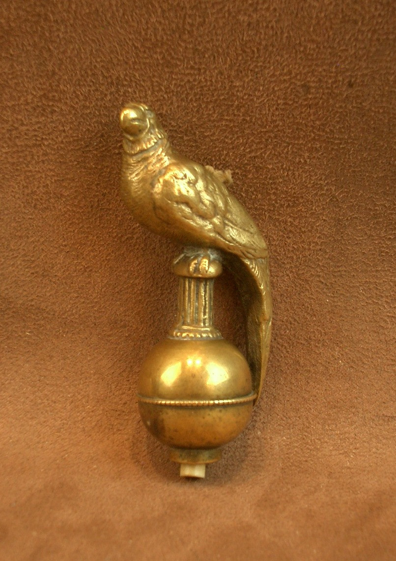 Sonnette Ancienne Sculpture En Bronze Perroquet Début Du XXe Siècle