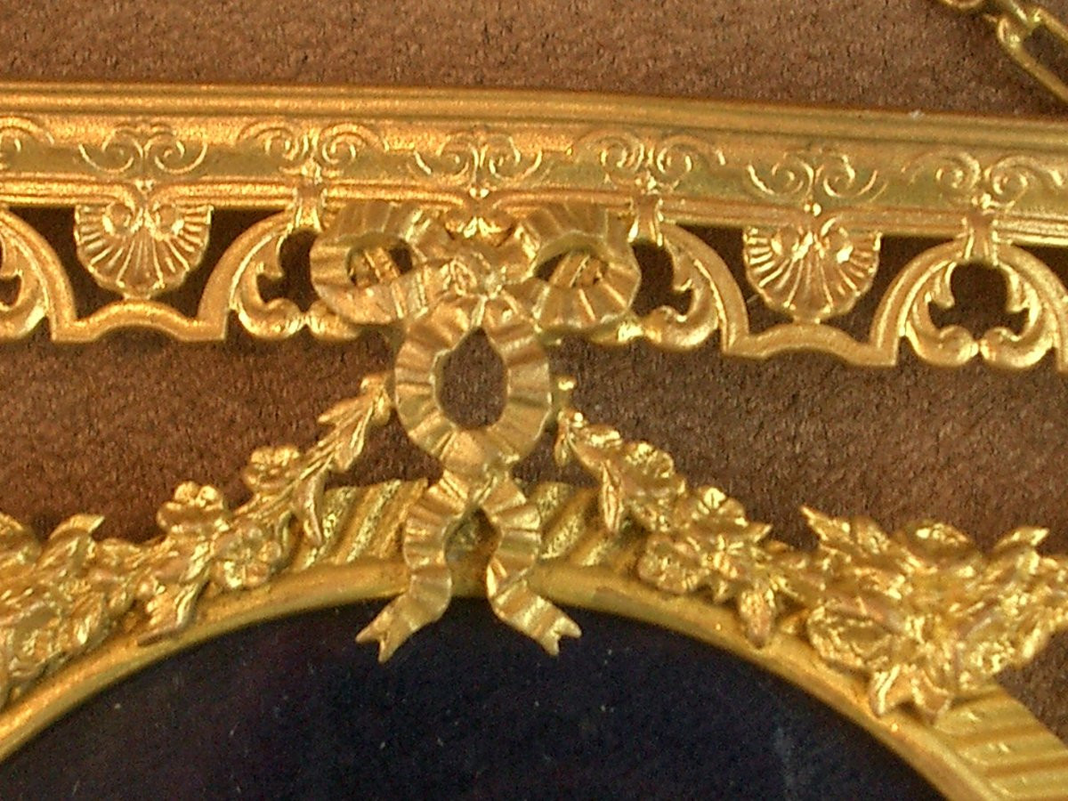 Old Photo Or Miniature Frame In Gilded Bronze -photo-3