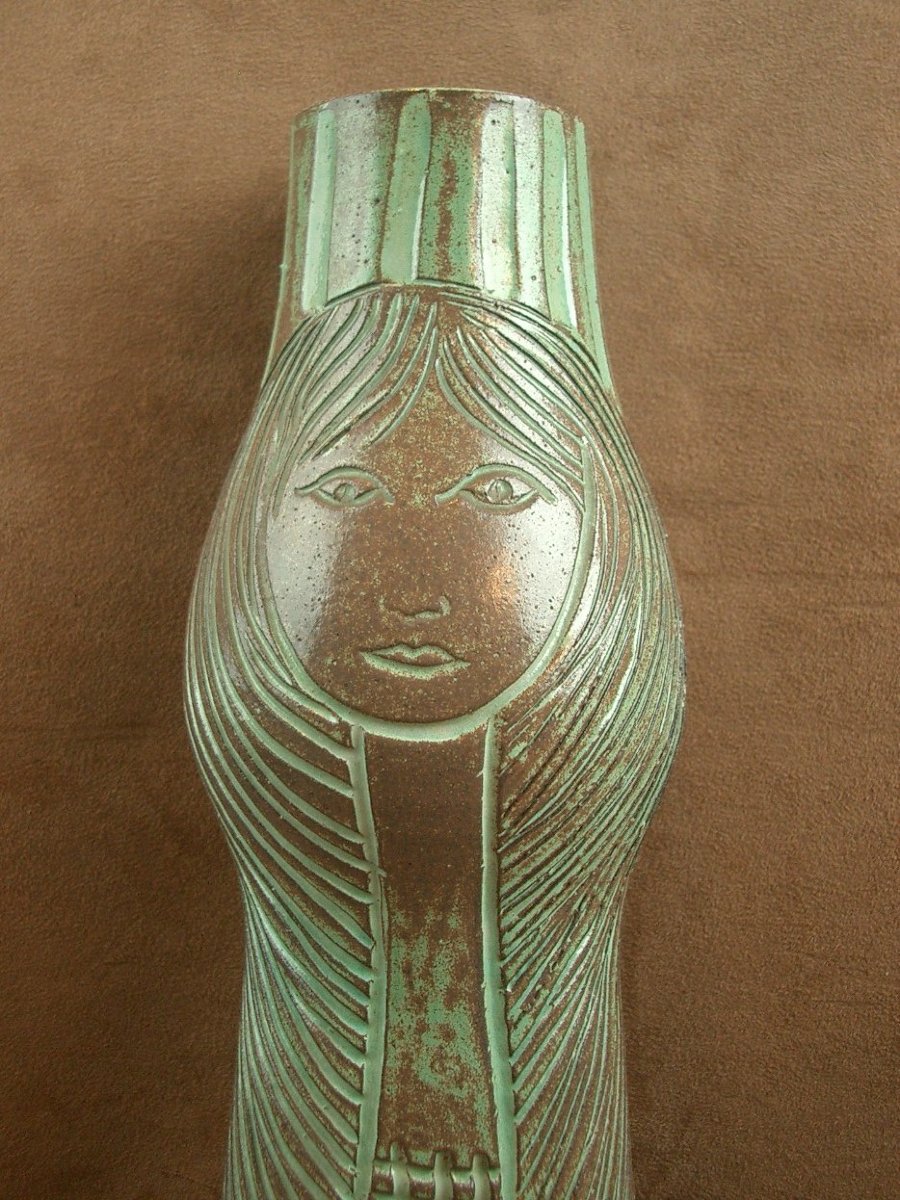 Anthropomorphic Vase In Accolay Ceramics-photo-2