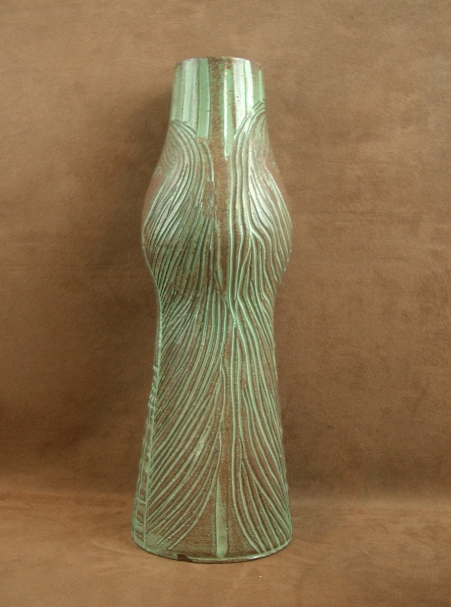Anthropomorphic Vase In Accolay Ceramics-photo-3