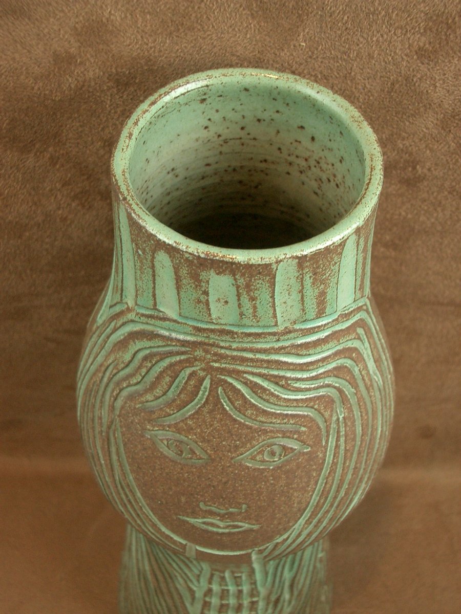 Anthropomorphic Vase In Accolay Ceramics-photo-5