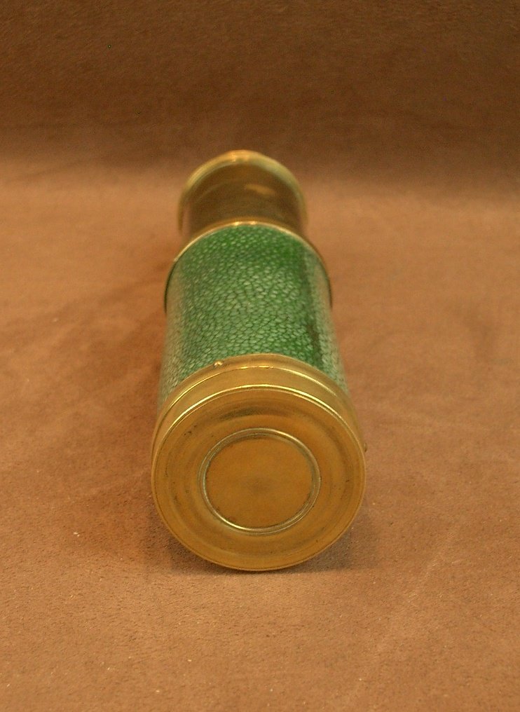 Brass And Shagreen Spyglass Signed George Opticien Quay De Conty In Paris Circa 1760-1780-photo-4