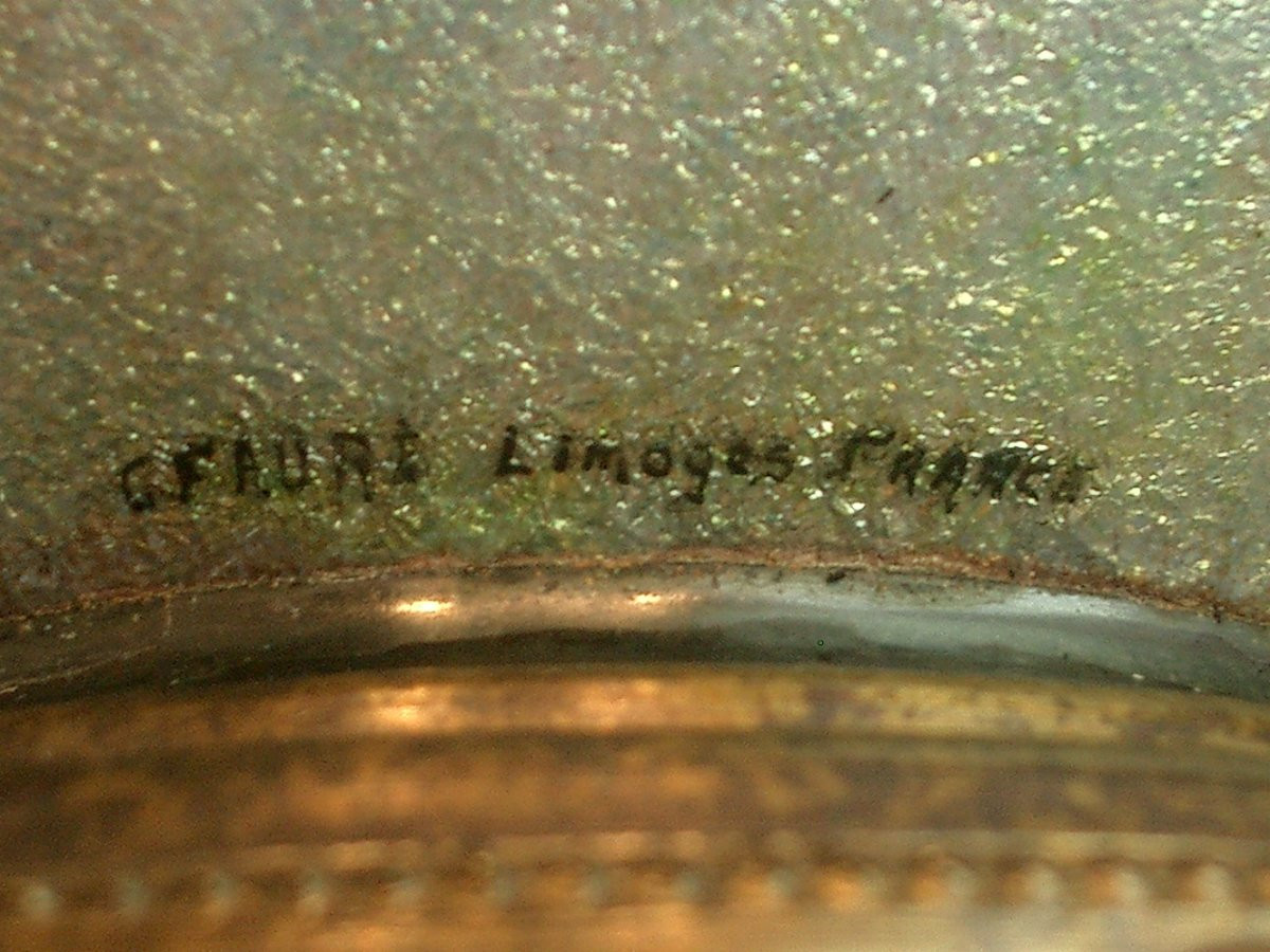 Lampe boule en émail de Limoges par Camille Fauré -photo-3