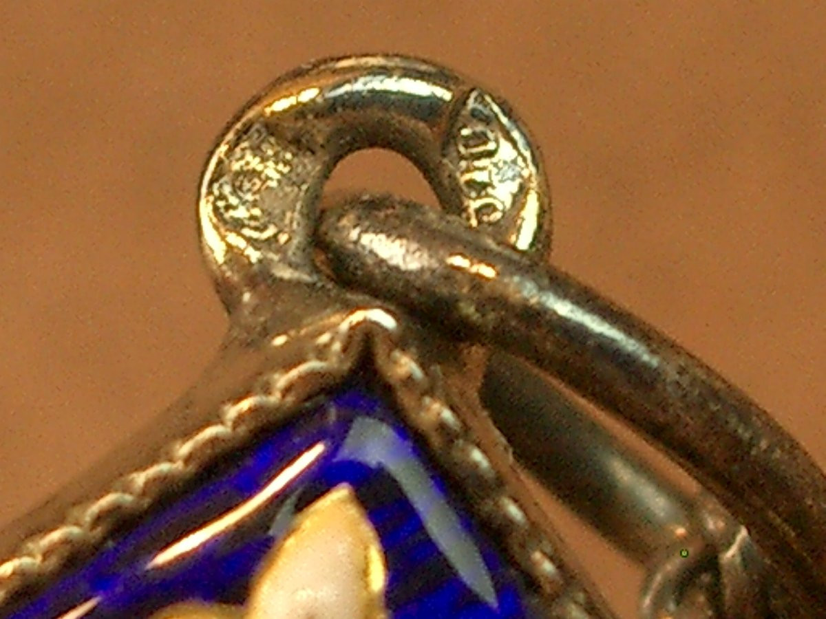 Antique Cross Pendant In Vermeil And Bresse Enamels-photo-2