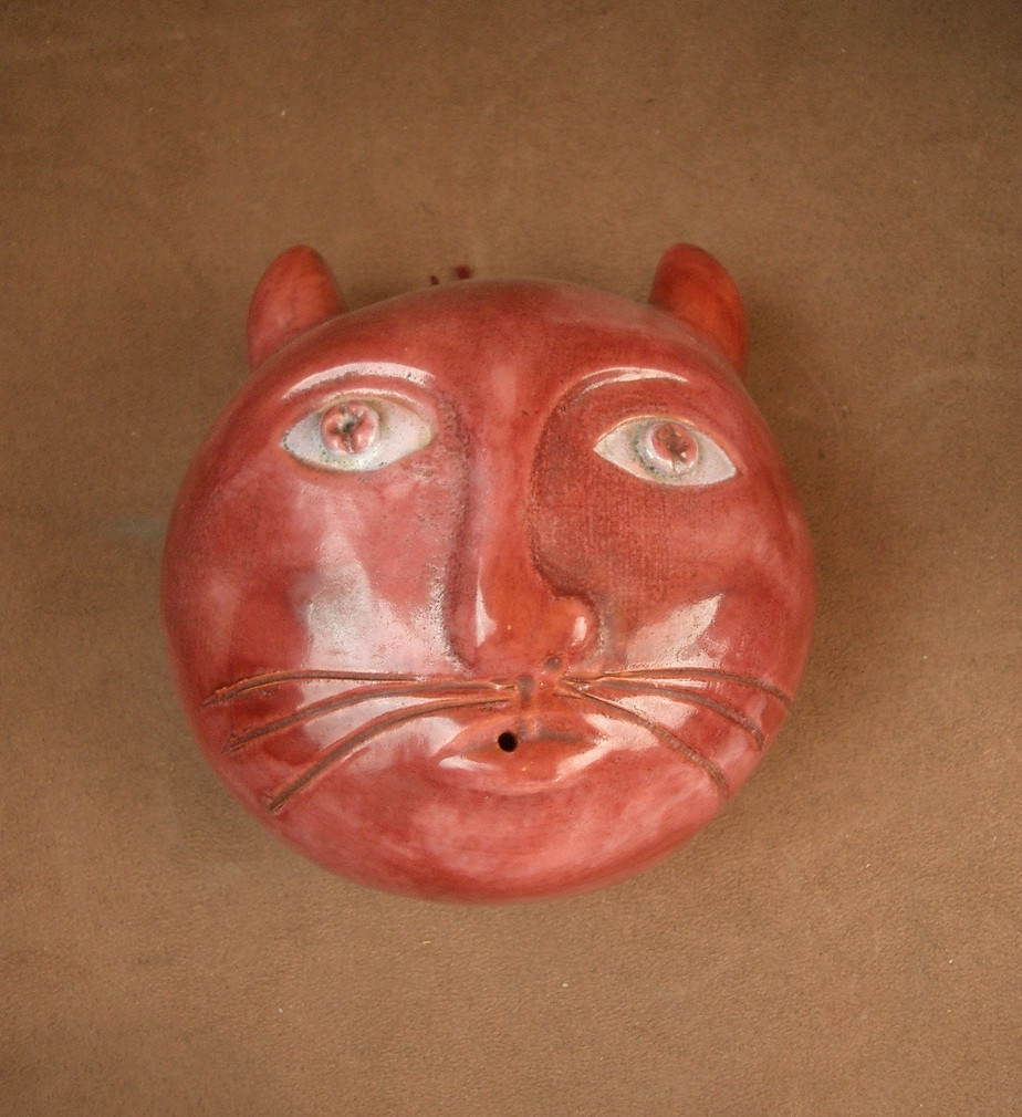 Tête de chat en céramique des Frères Cloutier 