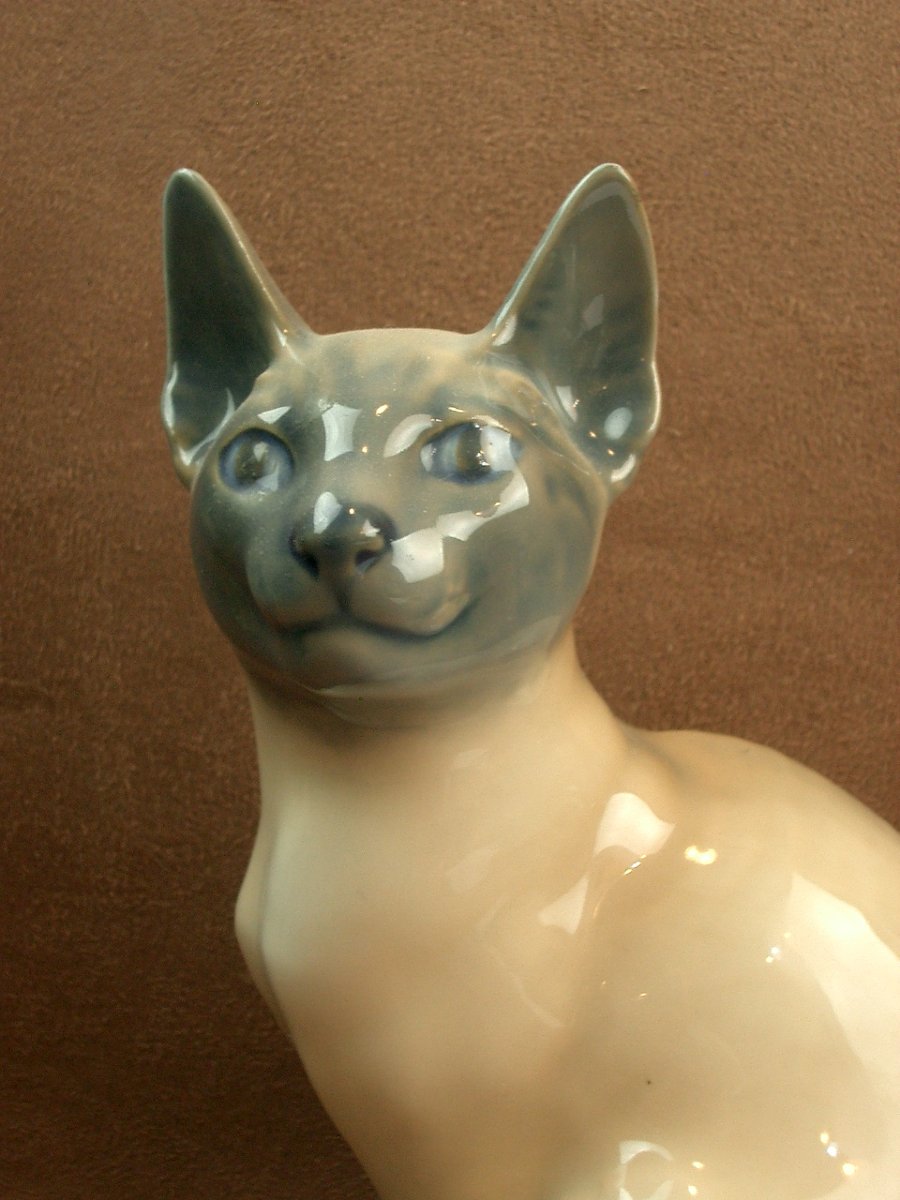 Chat en porcelaine de Royal Copenhague Danemark -photo-2