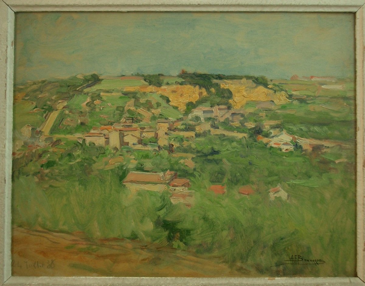 Painting, Oil, Lyon School, Saint Cyr Au Mont d'Or, Alexandre François Bonnardel -photo-4