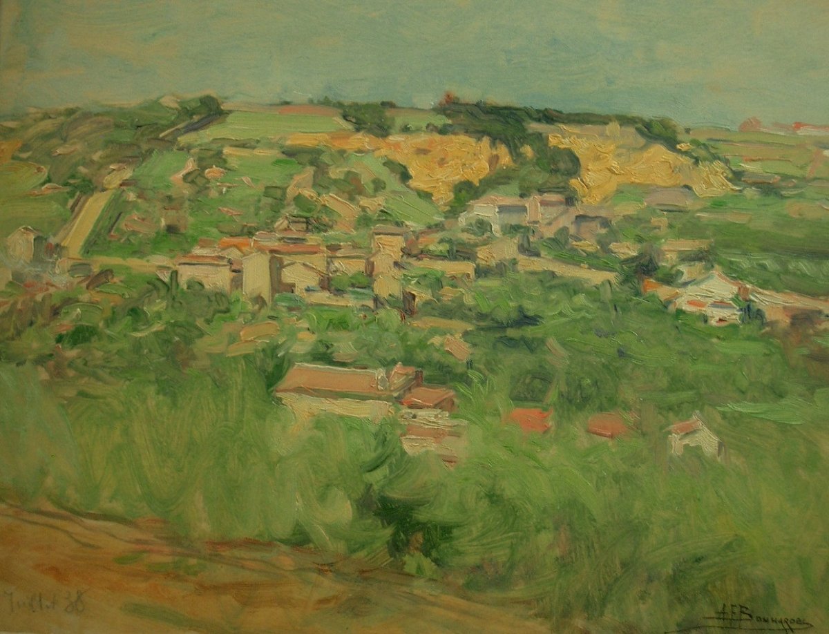Painting, Oil, Lyon School, Saint Cyr Au Mont d'Or, Alexandre François Bonnardel -photo-1