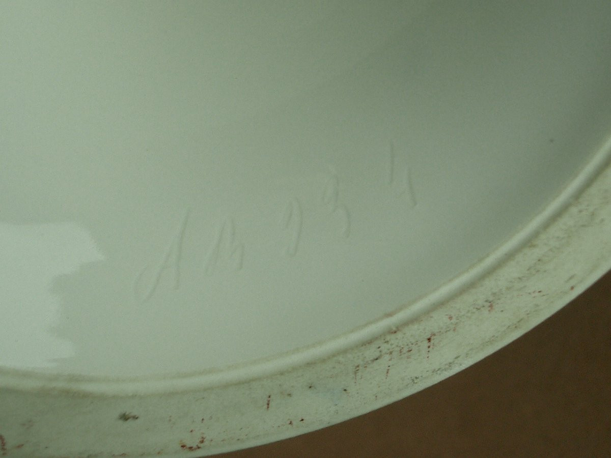 Importante coupe sur pied en porcelaine de Sèvres , Bleu de four nuagé fin du XIXe siècle -photo-8