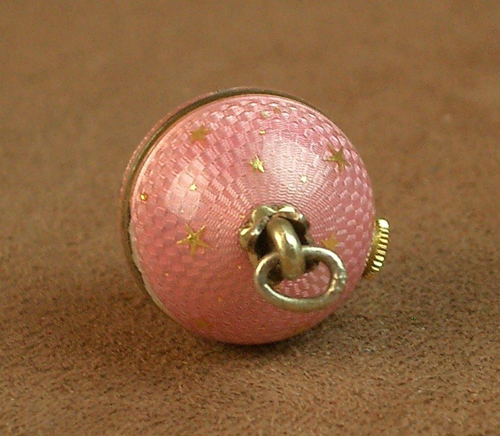 Geneva Ball Watch Pendant, Grassy In Vermeil And Guilloché Enamel-photo-4