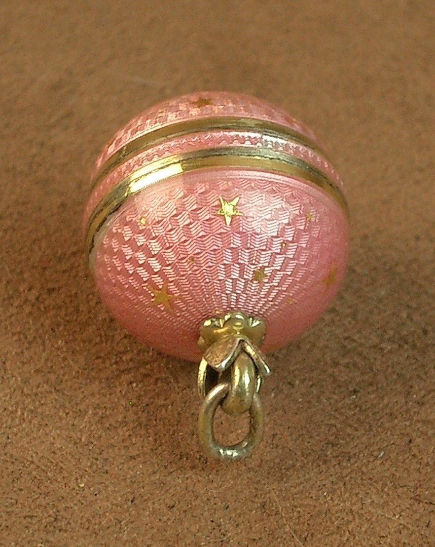 Geneva Ball Watch Pendant, Grassy In Vermeil And Guilloché Enamel-photo-5
