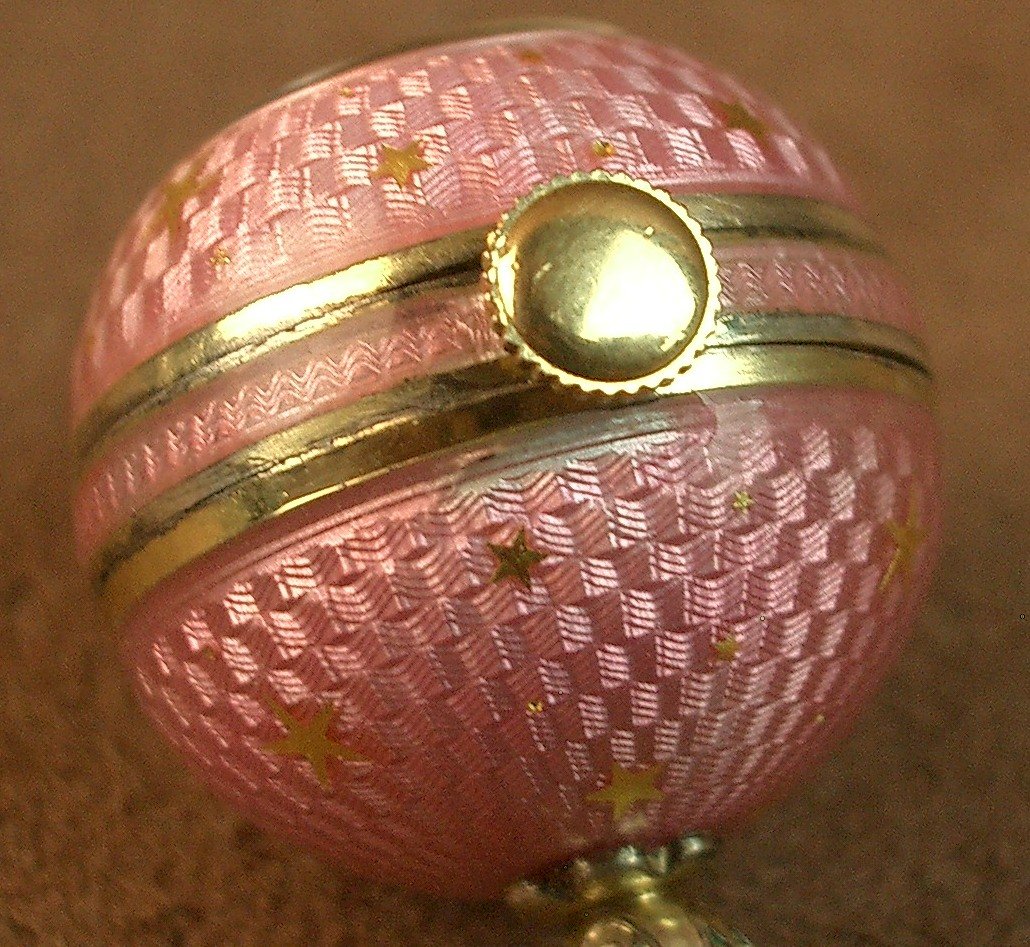 Geneva Ball Watch Pendant, Grassy In Vermeil And Guilloché Enamel-photo-8