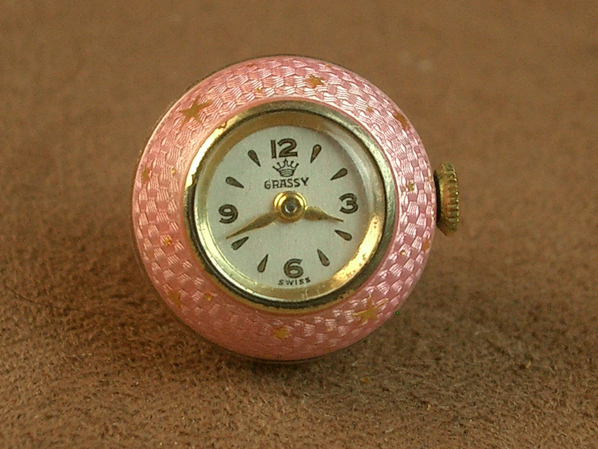 Geneva Ball Watch Pendant, Grassy In Vermeil And Guilloché Enamel