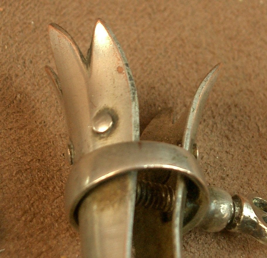 Set Of 6 Silver Chop Tong Handles Decorated With 19th Century Mascarons -photo-2