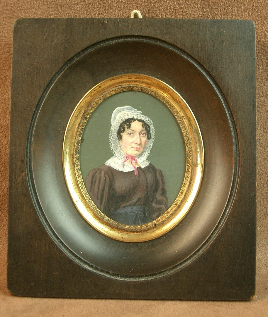Miniature Painting, Portrait Of A Lady From The Early 19th Century