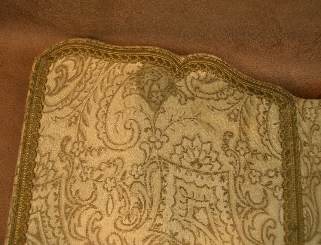 Bel ancien petit Paravent en tissu formant porte-photo -photo-5