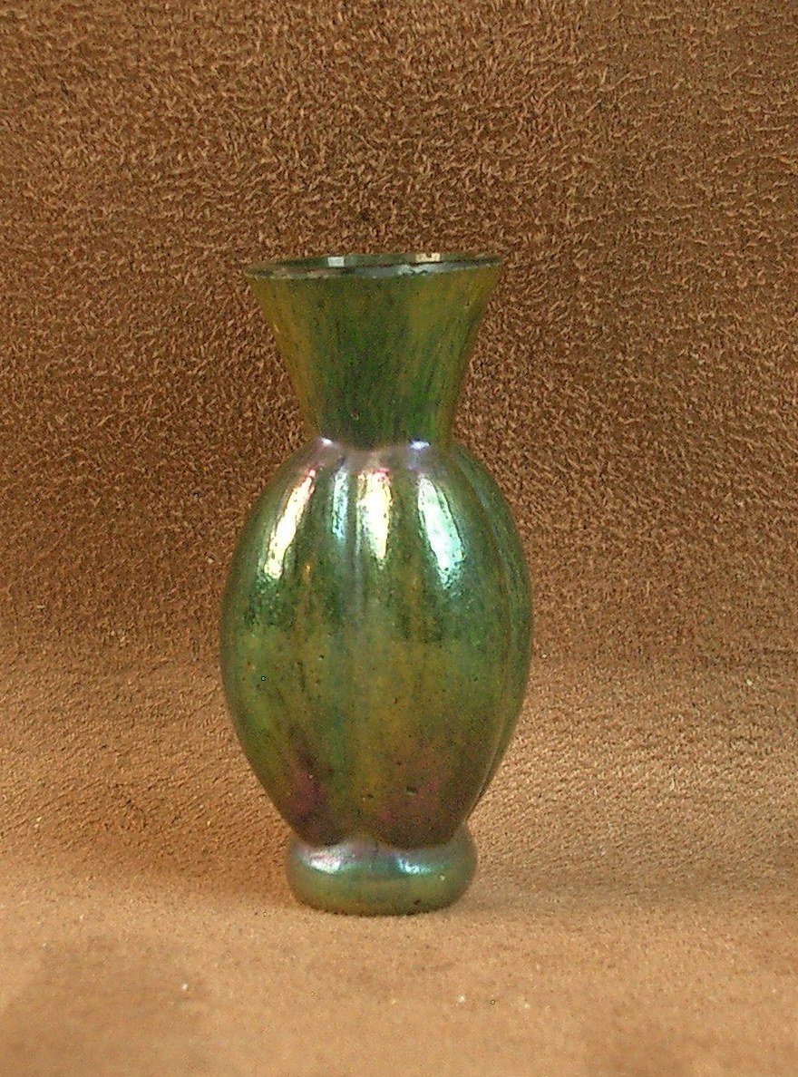 Loetz Art Nouveau Iridescent Glass Miniature Vase-photo-2