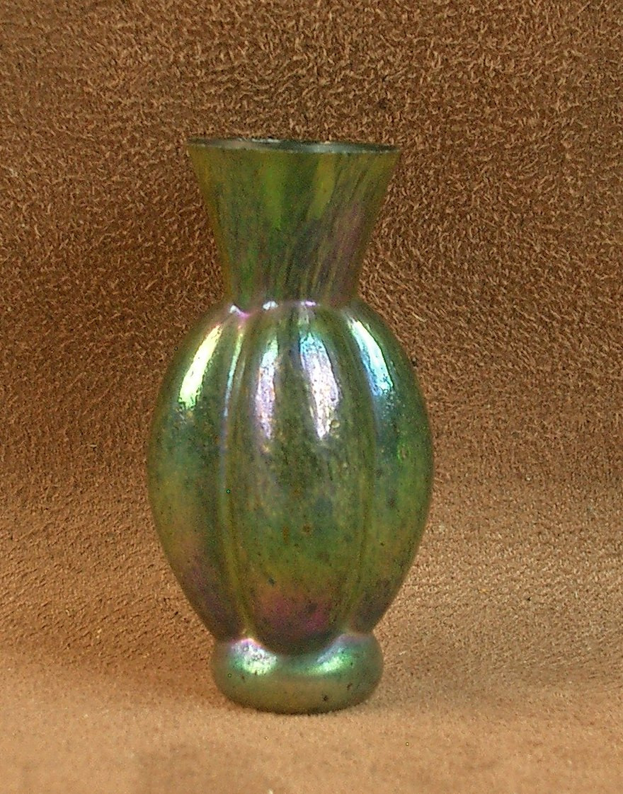 Loetz Art Nouveau Iridescent Glass Miniature Vase