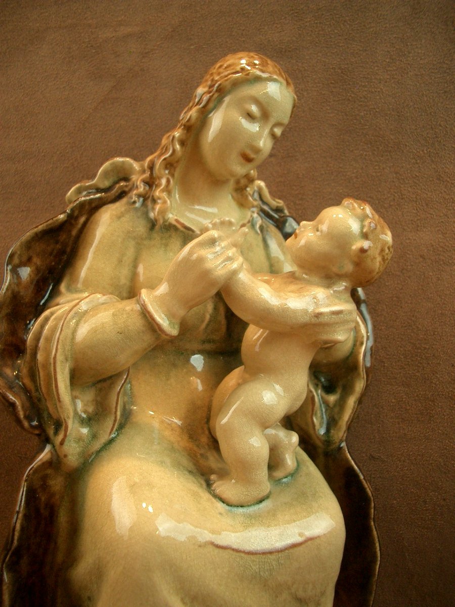 Virgin And Child Majolica Ceramics From Karlsruhe -photo-2