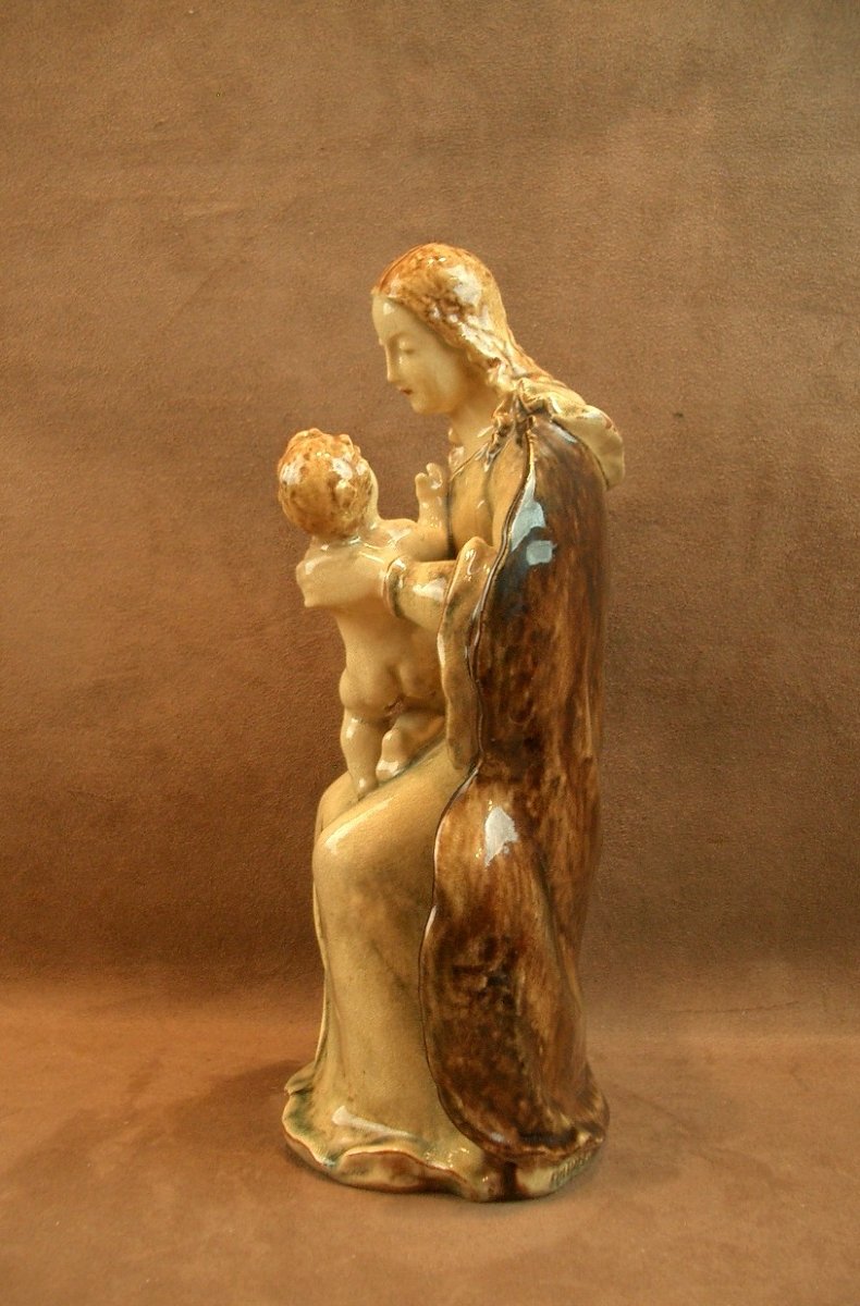 Virgin And Child Majolica Ceramics From Karlsruhe -photo-3