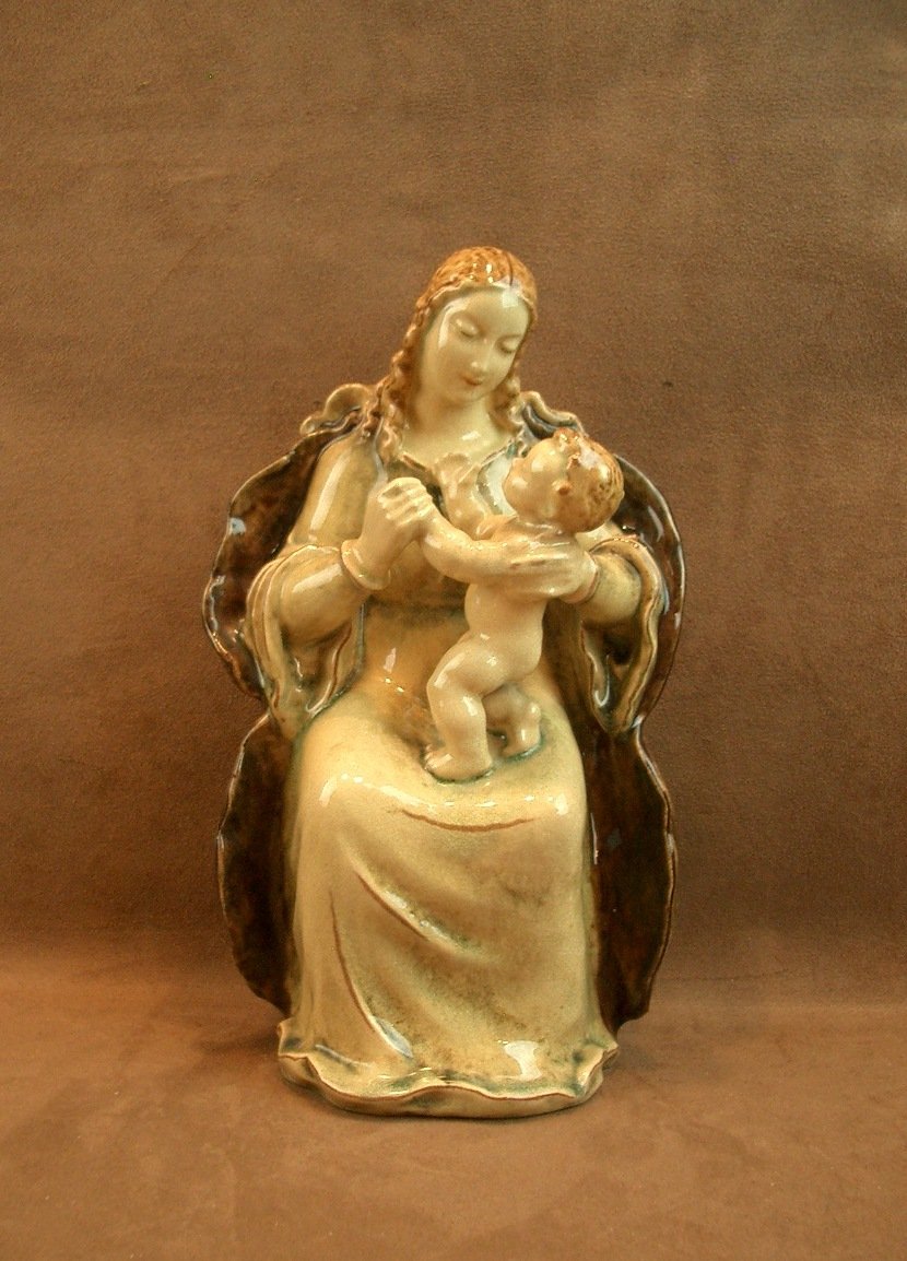 Virgin And Child Majolica Ceramics From Karlsruhe -photo-4