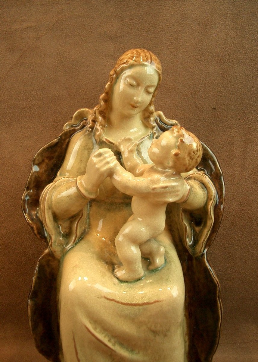 Virgin And Child Majolica Ceramics From Karlsruhe -photo-5