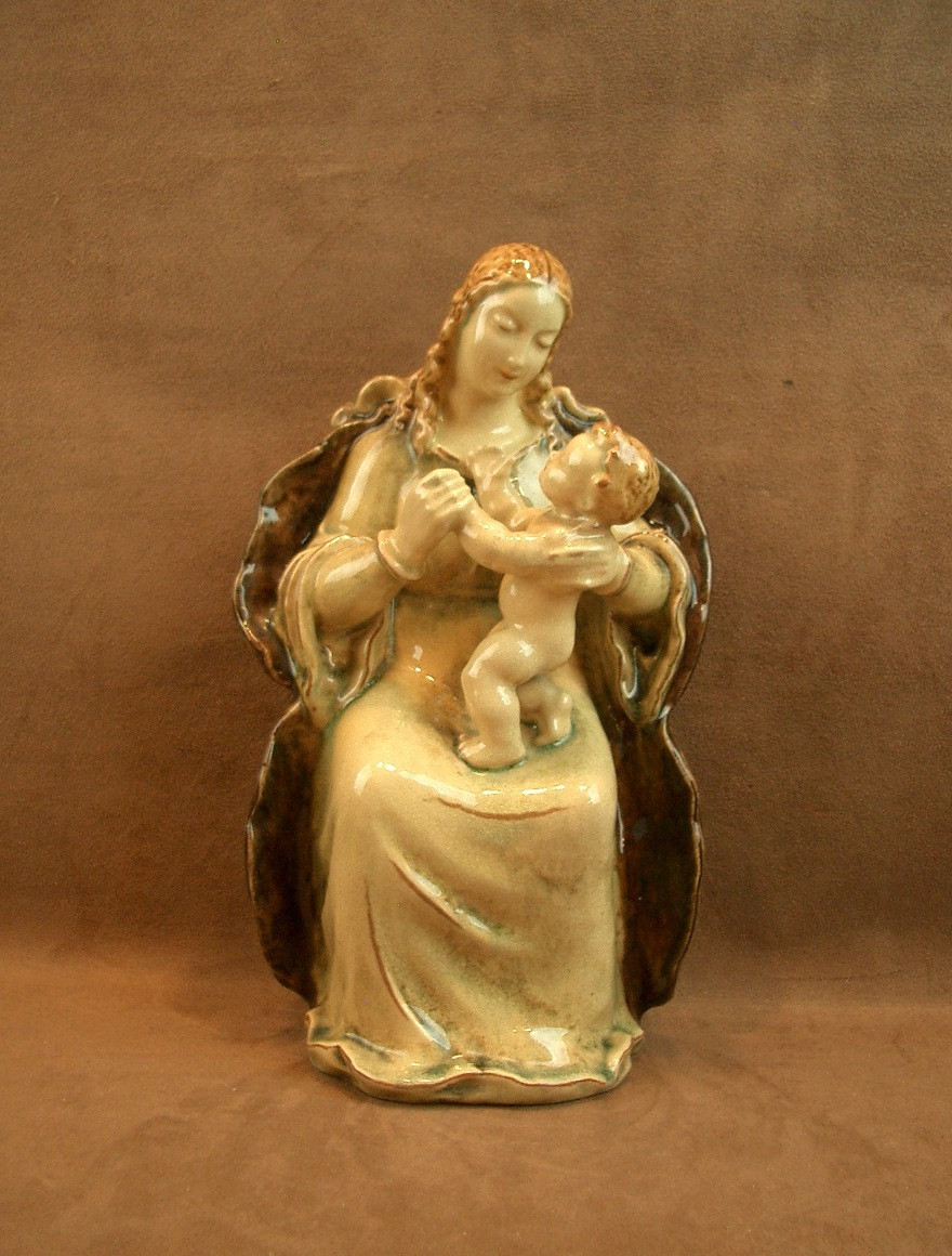 Virgin And Child Majolica Ceramics From Karlsruhe 