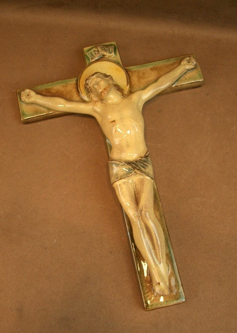 Crucifix In Karlsruhe Ceramic Majolica -photo-1