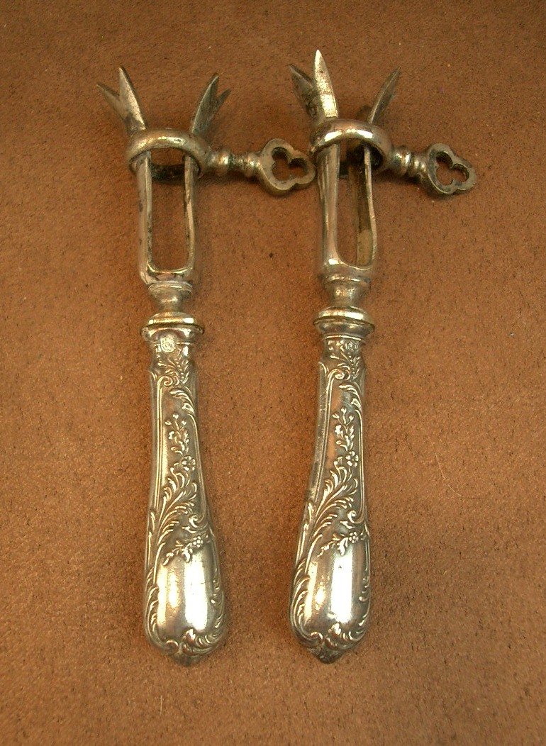 10 pinces à côtelette en Argent Orfèvre Ravinet D'Enfert -photo-3