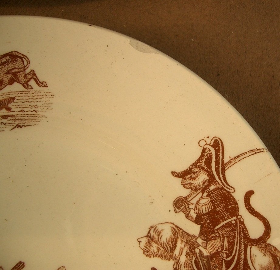 Partie de Dinette en faience de Luneville décor humoristique Granville -photo-4
