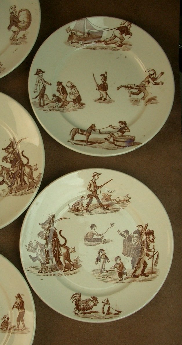 Partie de Dinette en faience de Luneville décor humoristique Granville -photo-5