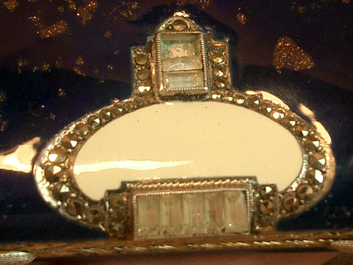 Minaudière Art Déco en vermeil et émail façon Lapis Lazuli -photo-3