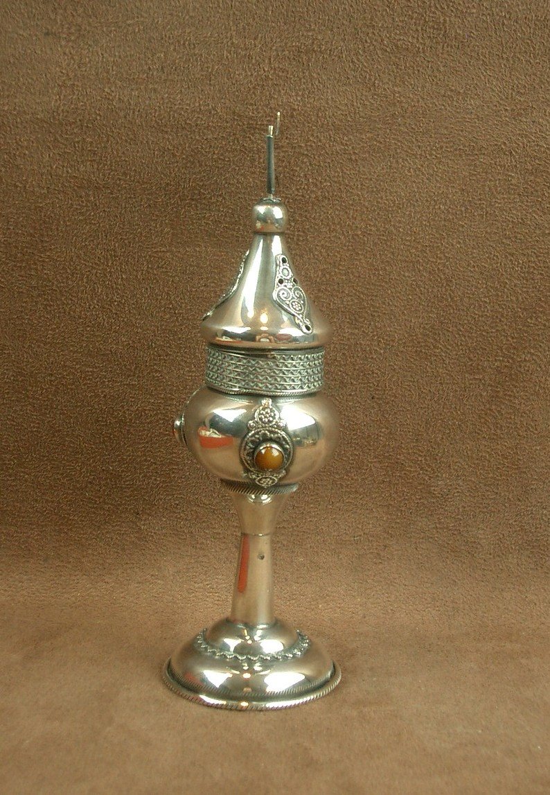 Judaica, Jewish Art, Bessamim Aromatic Box In Sterling Silver-photo-3