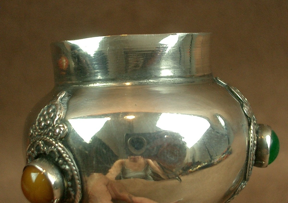 Judaica, Jewish Art, Bessamim Aromatic Box In Sterling Silver-photo-3