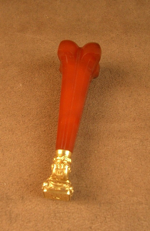 19th Century Carnelian And 18k Gold Sealing Stamp -photo-5