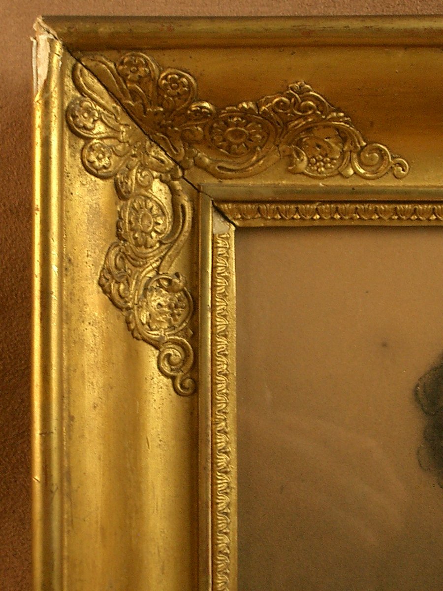 Dessin au fusain Portrait de Dame du début du XIXe siècle -photo-3