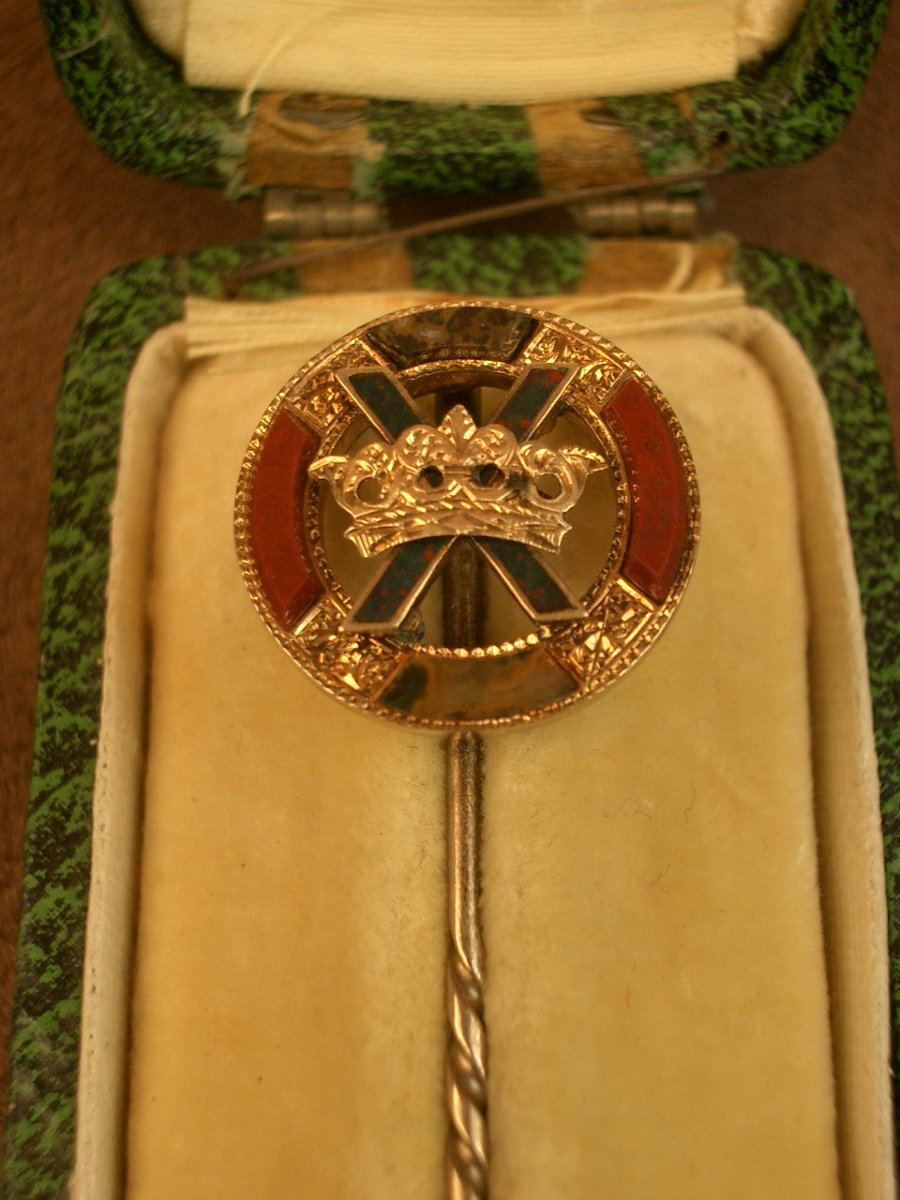 14k Gold And Stone Collar, Kilt Or Plaid Pin, Antique Scottish Jewelry -photo-3
