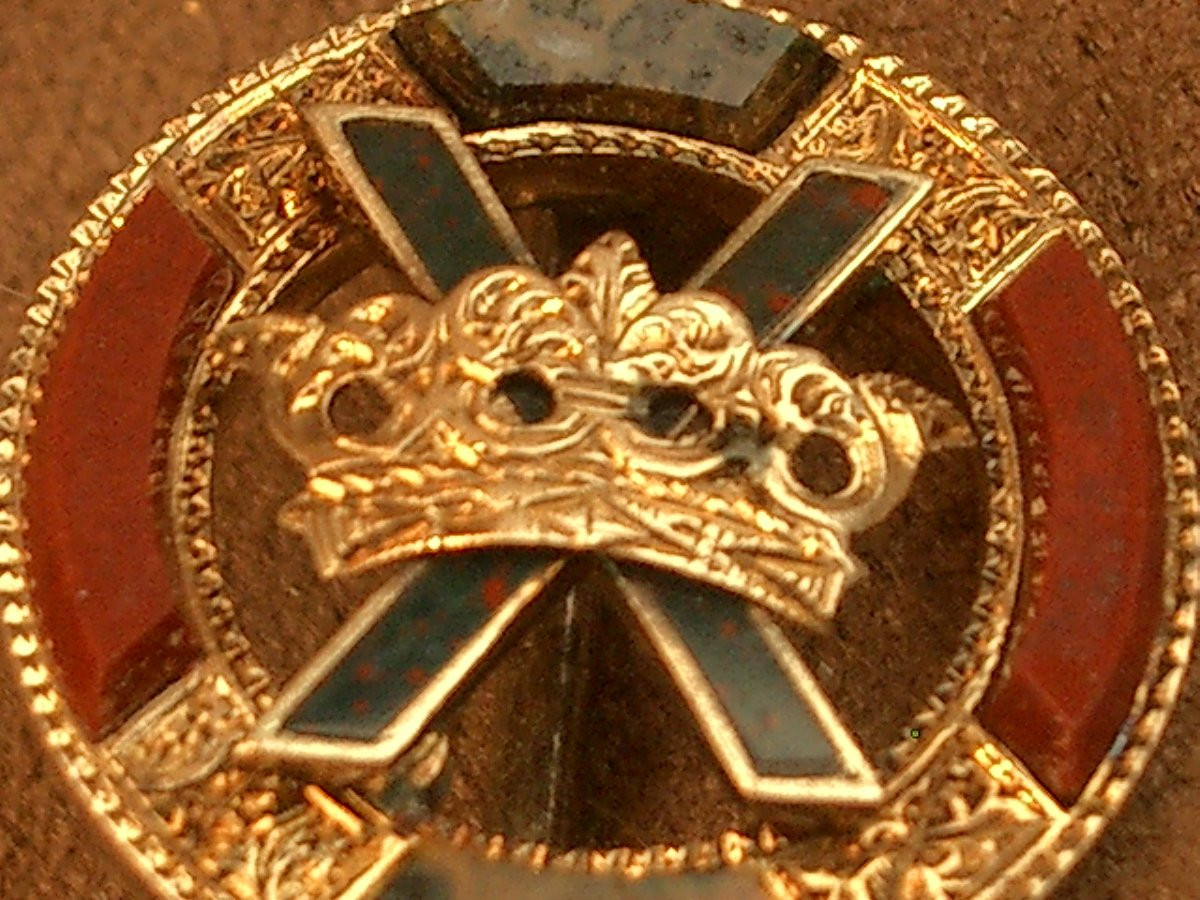 14k Gold And Stone Collar, Kilt Or Plaid Pin, Antique Scottish Jewelry -photo-3