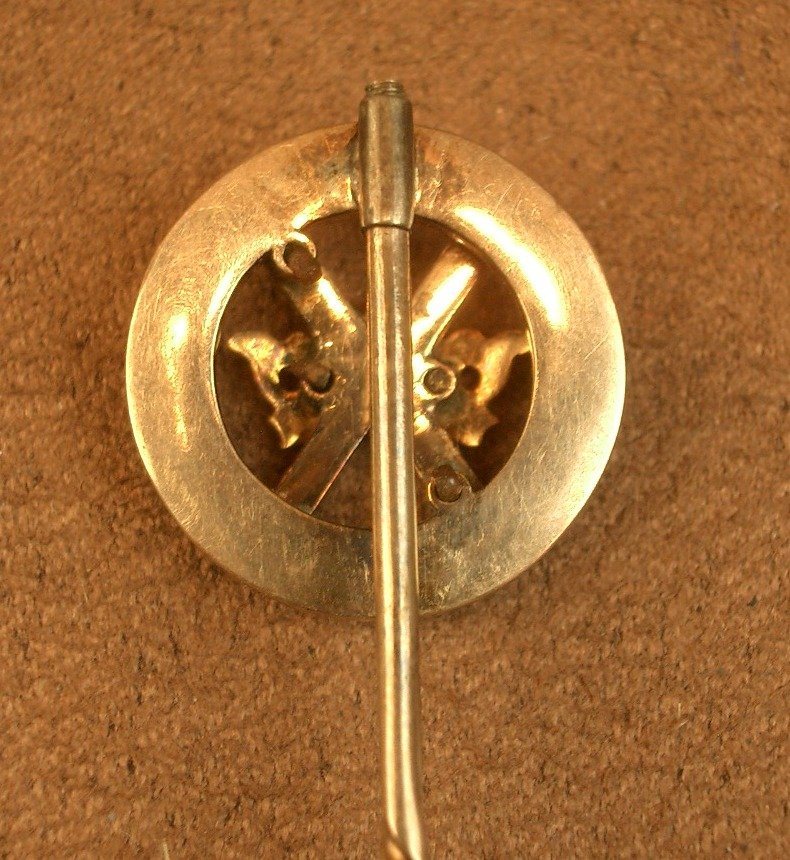 14k Gold And Stone Collar, Kilt Or Plaid Pin, Antique Scottish Jewelry -photo-6