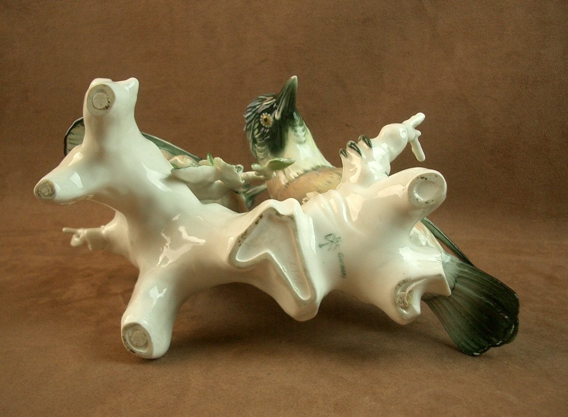 Important Saxon Porcelain Group By Karl Ens, Pair Of Jays-photo-7