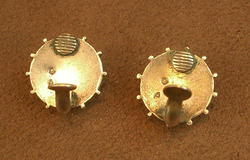 Paire de boucles d'oreilles anciennes clips en argent et émaux bressans-photo-4