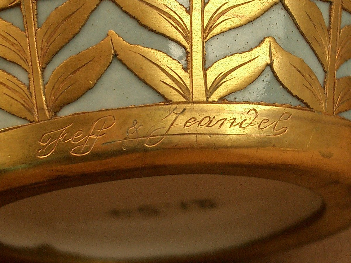 Art Nouveau Porcelain Vase With A Gilt Brass Mount, Signed Feff And Jeandel -photo-7