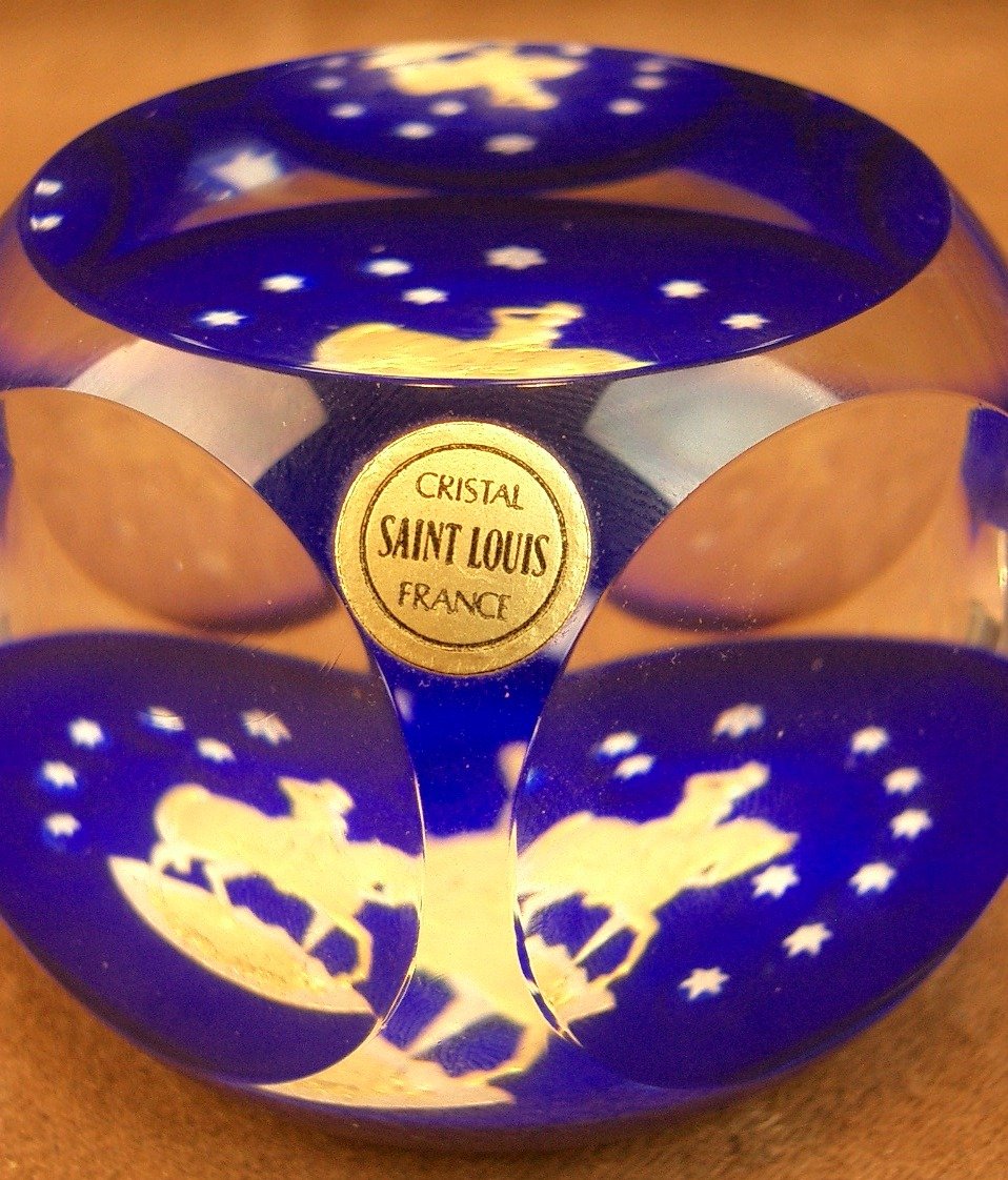 Presse papier, Sulfure en cristal de Saint Louis daté de 1976-photo-3