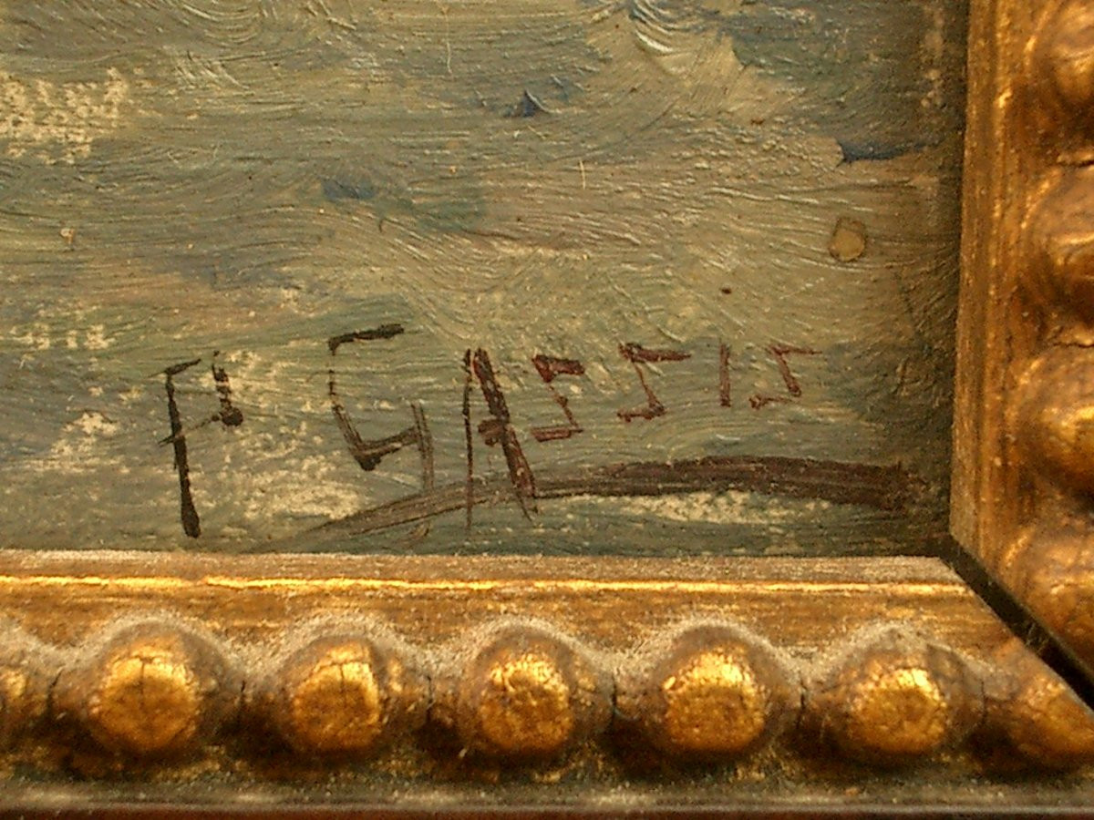 Marine Painting, Oil On Panel, Ocean Liner, Late 19th/early 20th Century, Signed -photo-2