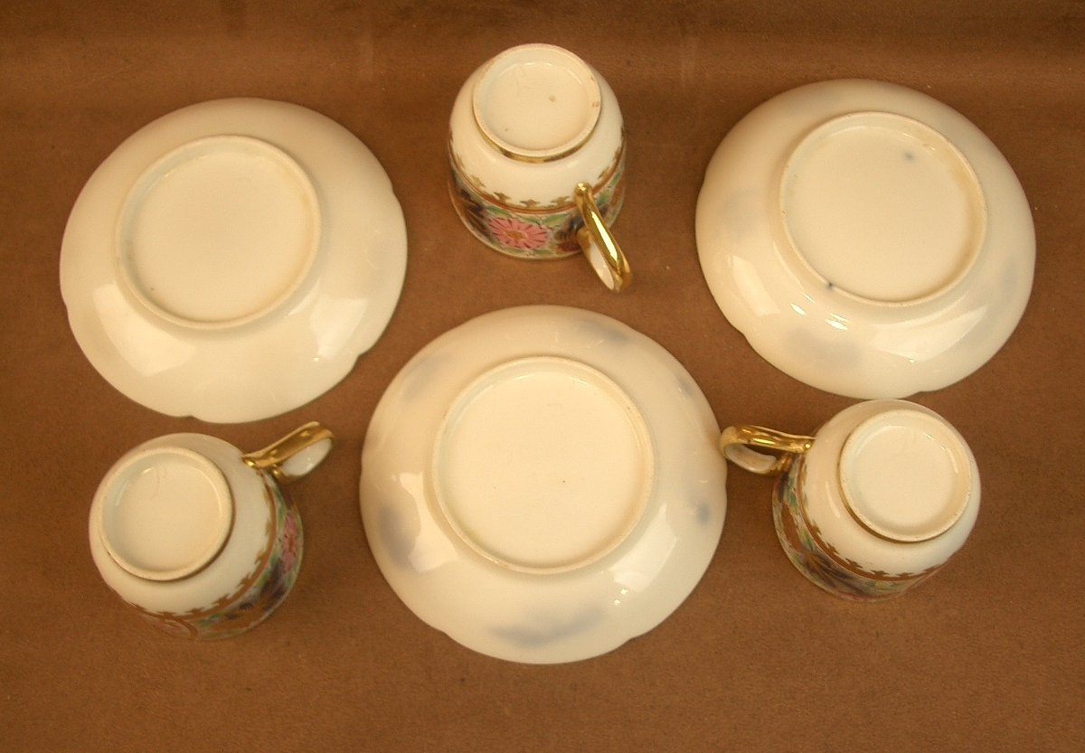 Ensemble de 3 tasses en porcelaine de Bayeux au chinois XIXe siècle -photo-6