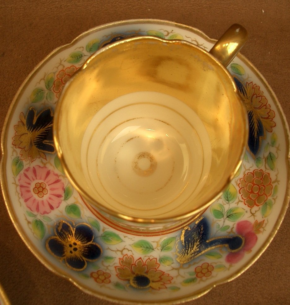 Ensemble de 3 tasses en porcelaine de Bayeux au chinois XIXe siècle -photo-8