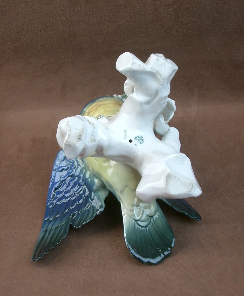 Important oiseau Perroquet en porcelaine de Saxe Karl Ens-photo-5