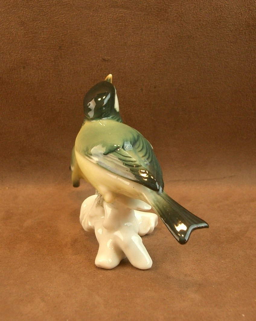 Group Of Birds, Pair Of Saxon Porcelain Tits, Karl Ens -photo-1