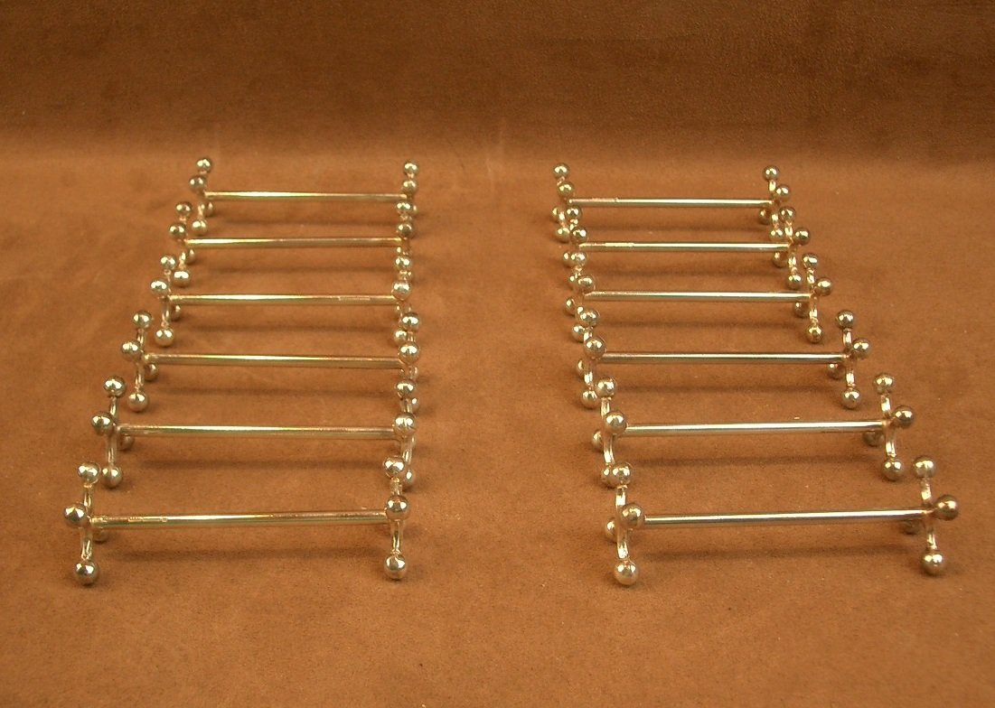 Set Of 12 Christofle Silver-plated Metal Knife Rests, 4-ball Model-photo-3